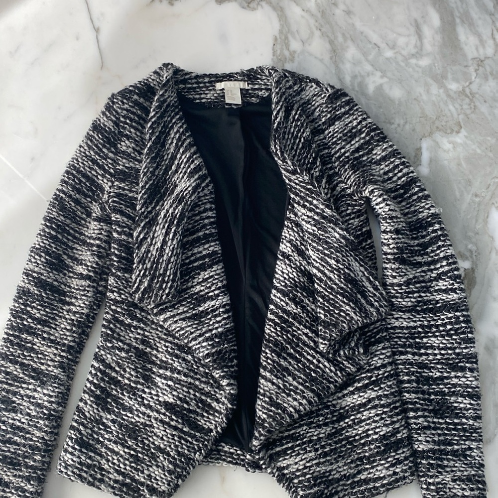 H&M knit blazer with open front detail